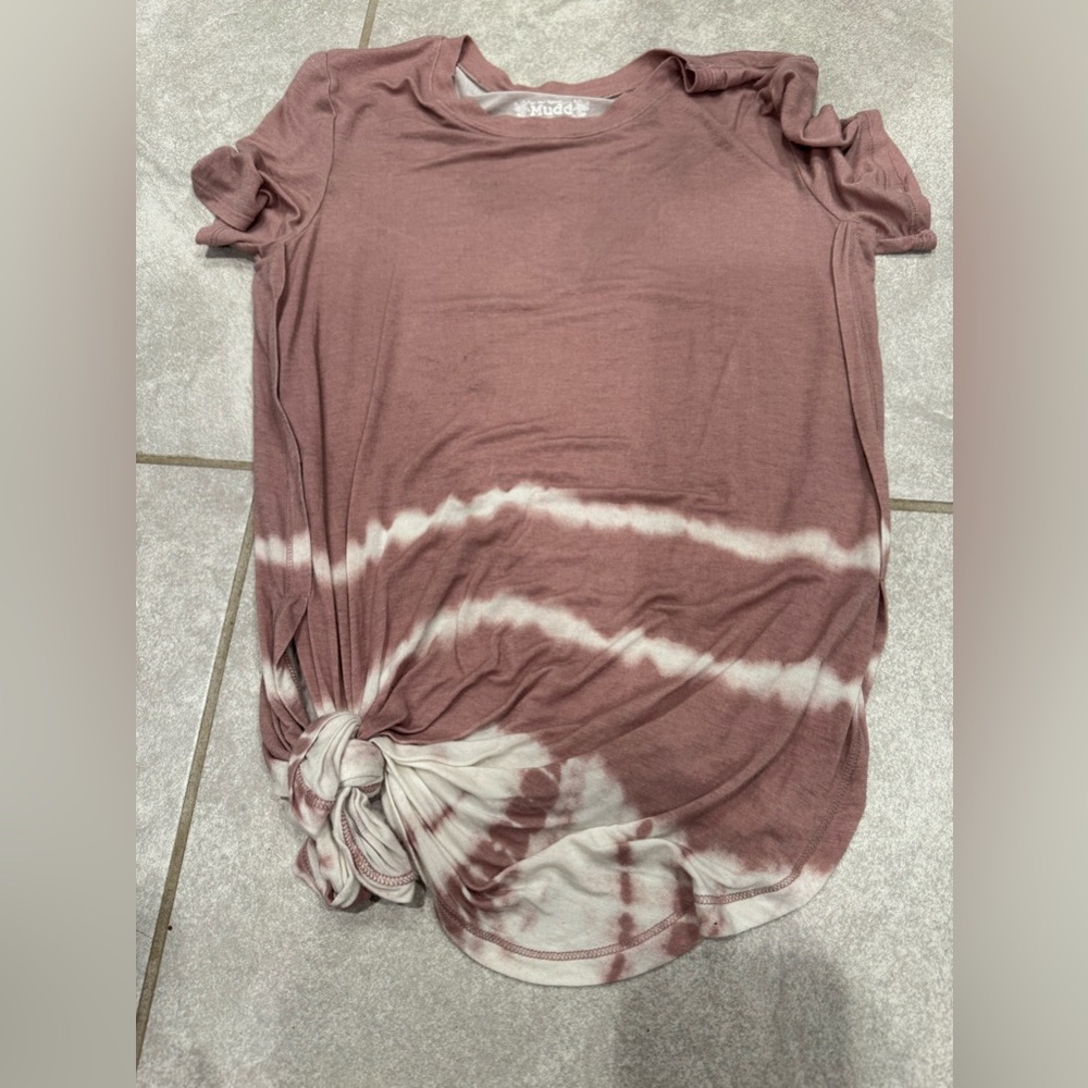 Womens Mudd T-Shirt in Purple-ish/Mauve and White Tye-Dye Size Small